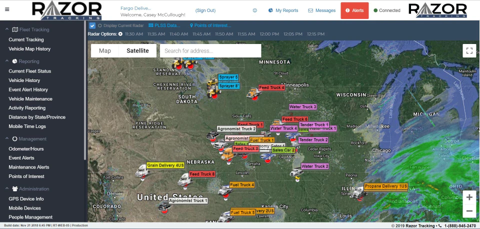 screenshot of Razor Tracking
